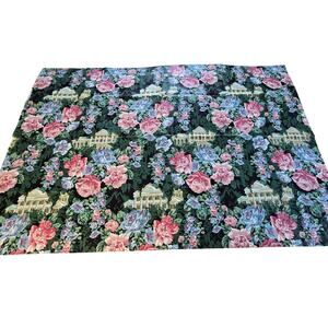 Vintage Springs Industries 2 Fabric Remnants Pink Cabbage Roses Colonial House